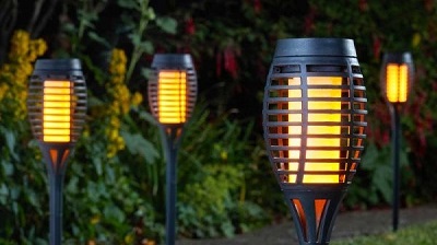 Party Black Flaming Torch - 5 Pack | Smart Garden